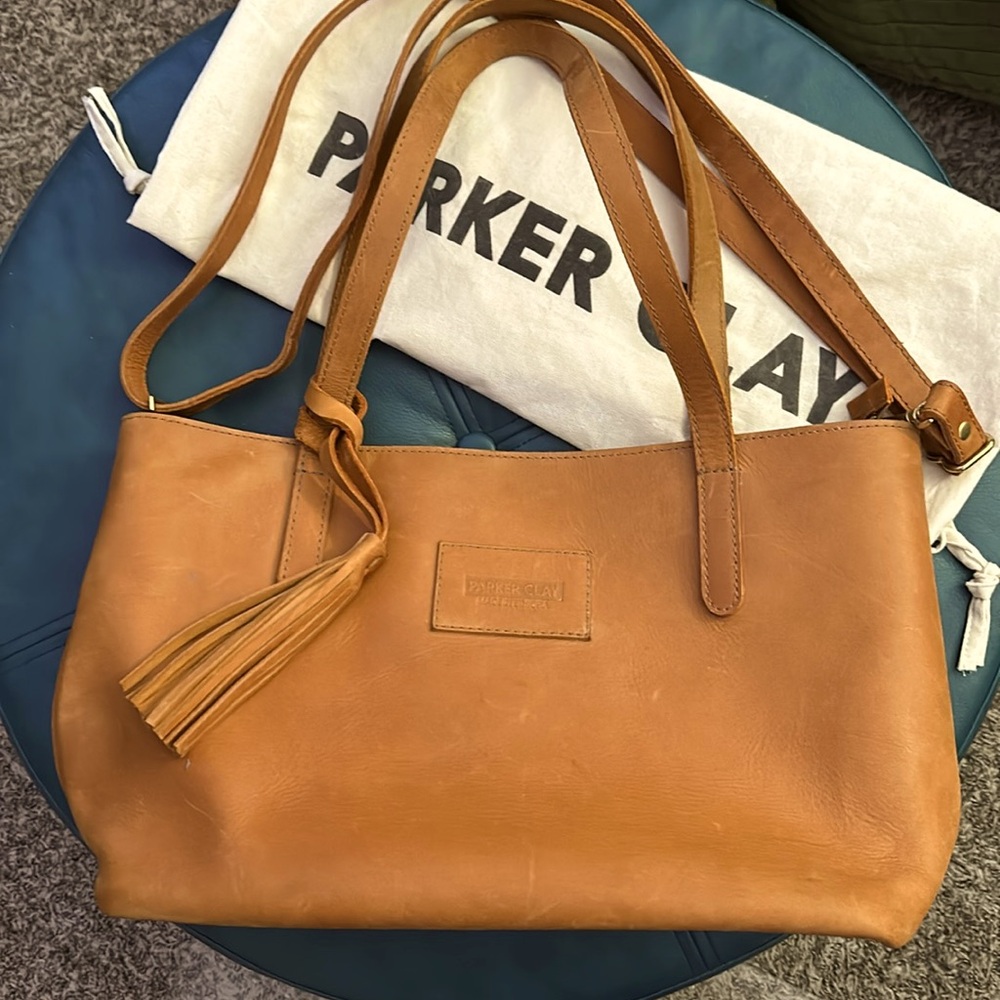 Parker Clay Eden carryall tote bag in rust brown